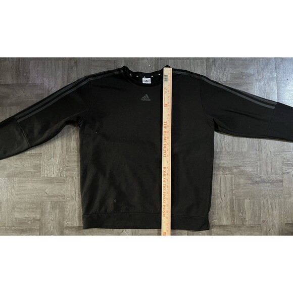Adidas Sweater Men’s Size Large Black Pullover Sweatshirt Crew Neck Athletic Vtg - Picture 6 of 8